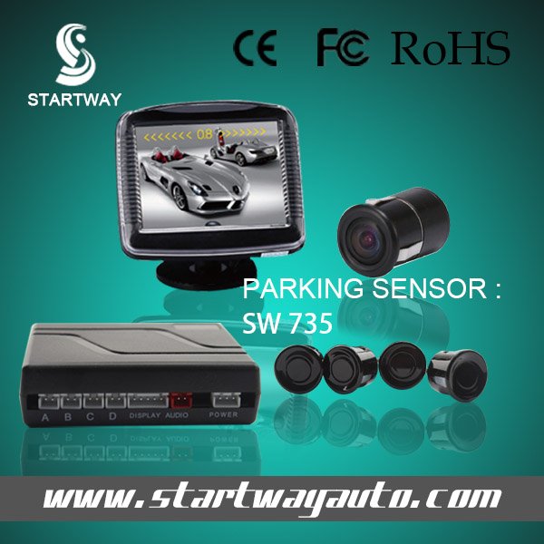 CAR PARKING SENSOR KIT WITH REVERSE CAMERA AND 3.5 INCH MONITOR SW 735